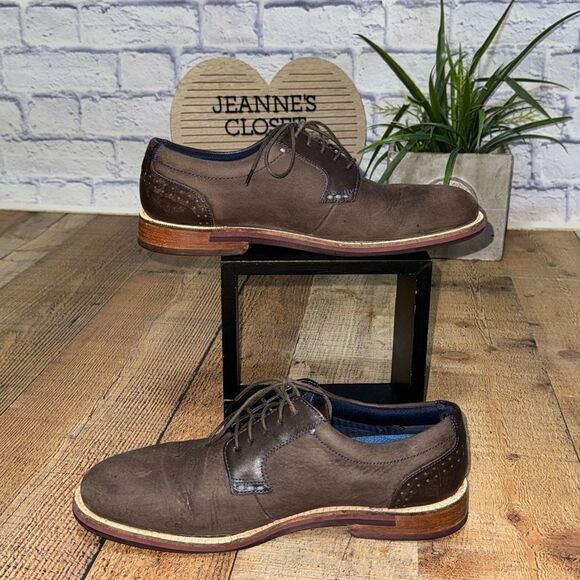 Ted Baker Shoes Sz 9 M Brown Derby Oxfords LEATHER NEWBUCK DEEKUN‎ main image 10